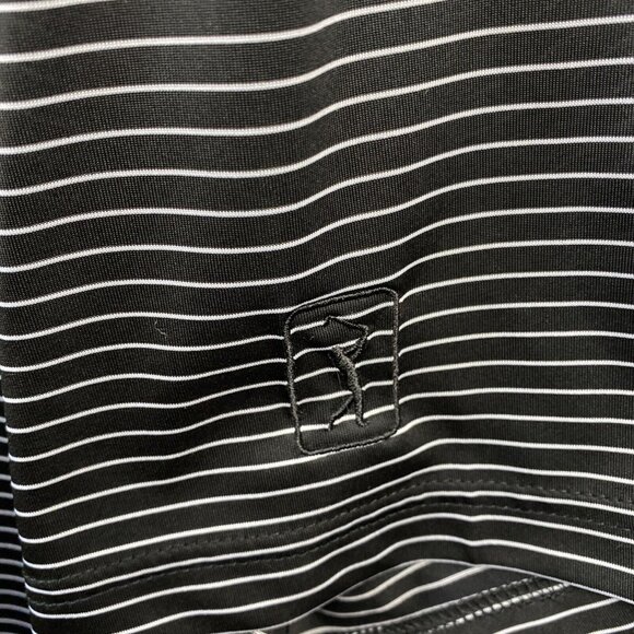 PGA‎ Tour Polo Shirt Mens XXL Black Stripe Lightweight Golf Short Sleeve 2XL - Picture 2 of 8